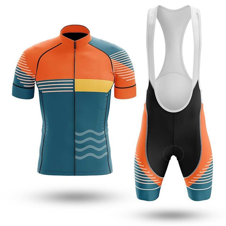 21Grams Men's Cycling Jersey with Bib Shorts Short Sleeve Mountain Bike MTB Road Bike Cycling Red Blue Sky Blue Bike Clothing Suit 3D Pad Breathable Quick Dry Back Pocket Polyester Spandex Sports